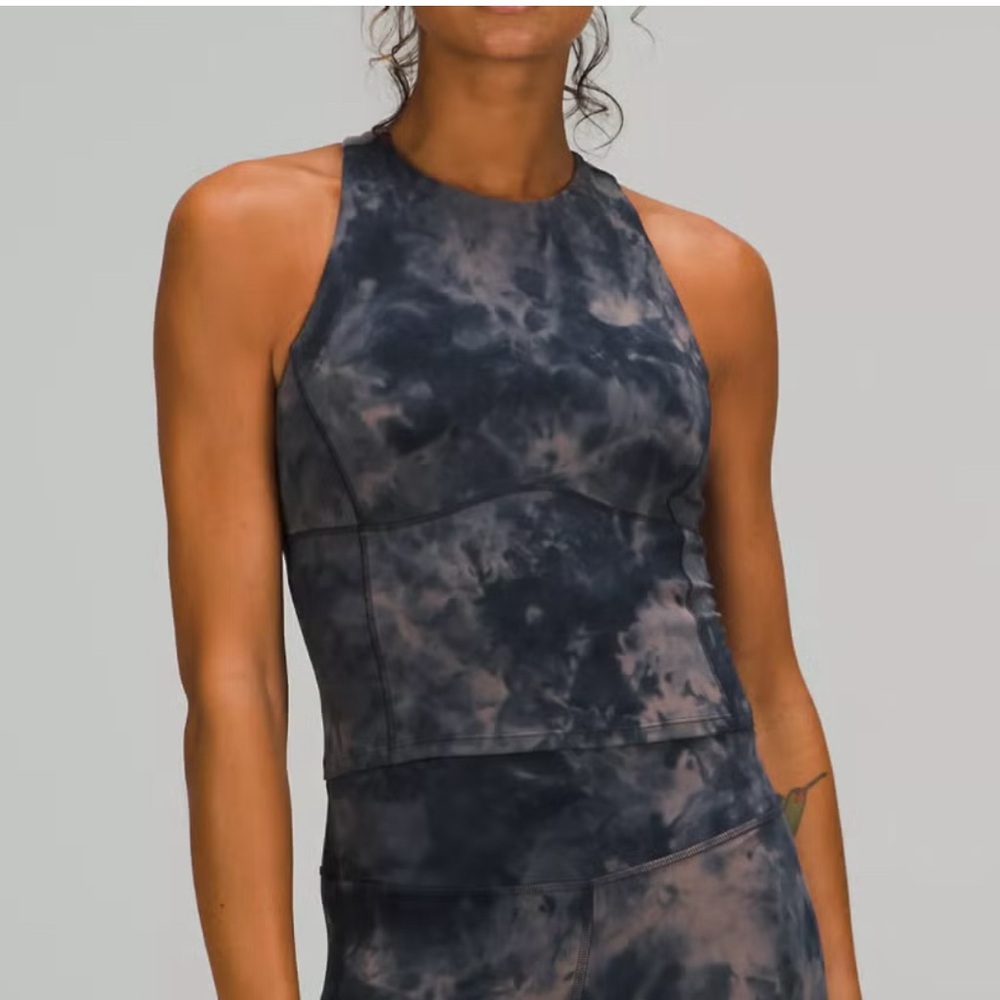 Lululemon Key to Balance Tank Diamond Dye Graphite Grey  Pastel Womens Sz 4